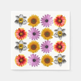 Cheerful Multifärgad Flower Mönster Pappersservett