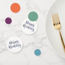 Cheerful Multifärgad Grattis på födelsedagen Dots