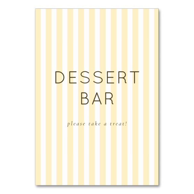 Cheerful Neutral Dessert Bar Sign Bordsnummer (Framsidan)