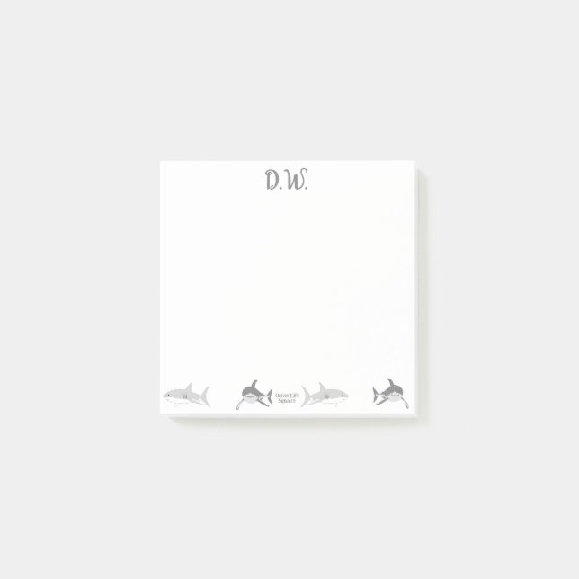 Cheerful Ocean Sharks Art Post-it Block (Framsida)