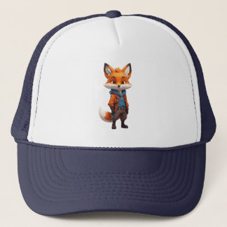 Cheerful och Adventurous Fox Illustration Keps