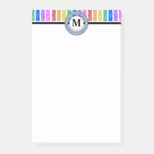 Cheerful och Bright Rainbow Monogram Rand