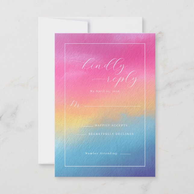 Cheerful Ombre Watercolor Gradients OSA Kort (Framsida)