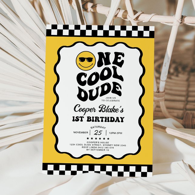 Cheerful One Coola Boy 1st Birthday Party Inbjudningar (Skapare uppladdad)