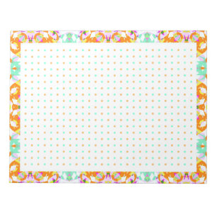 Cheerful Orange Dot Grid BuJo Productivity Planner Anteckningsblock