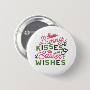 Cheerful Påsk Typography - Bunny Kisses Knapp