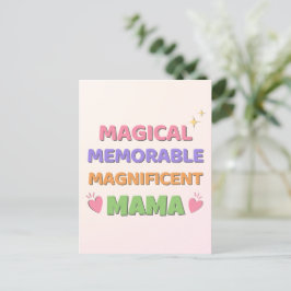 Cheerful Pastel Magic Mamma Mors dag Helg Vykort