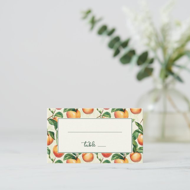 Cheerful Peach Illustration Grid Placeringskort (Stående Fram)