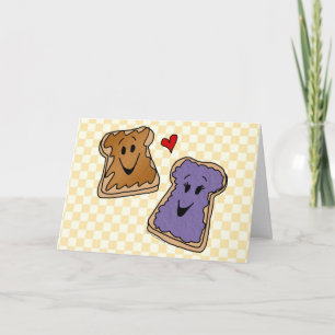 Cheerful Peanut Butter och Jelly Tecknad Friends Kort