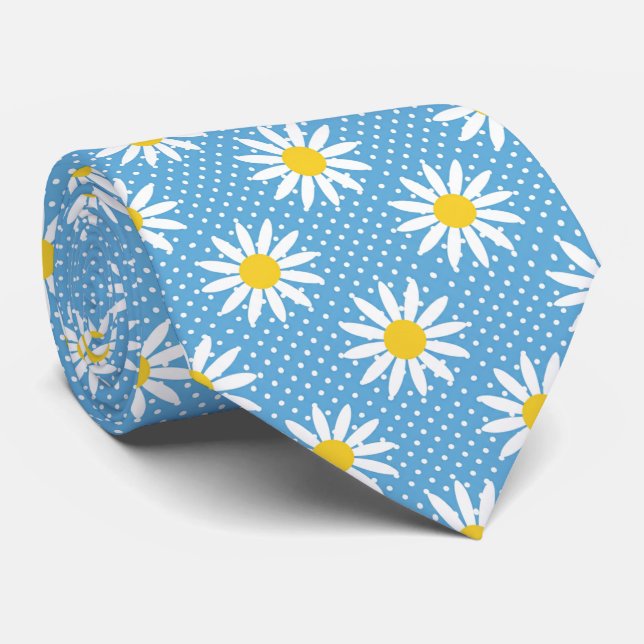 Cheerful Powder Blue Retro Daisy Flower Polka Dot  Slips (Rullad)