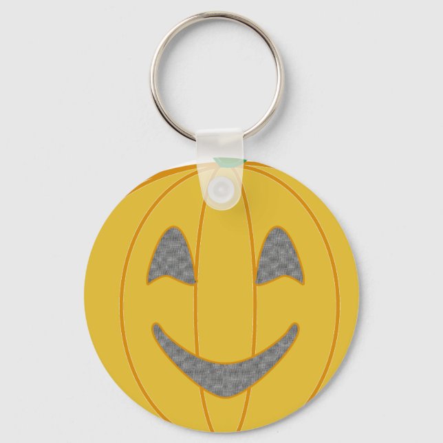 Cheerful Pumpkin Costume Design Halloween-Orange Nyckelring (Framsida)