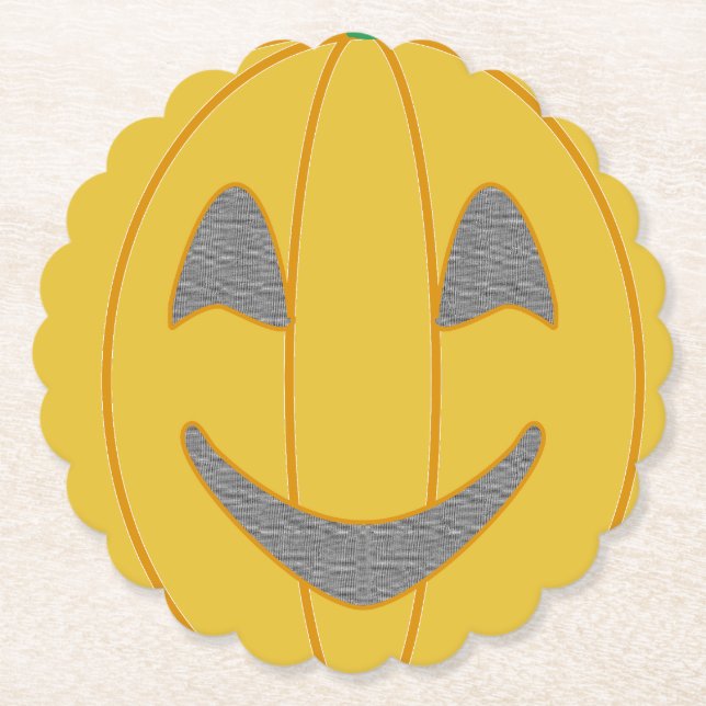 Cheerful Pumpkin Costume Design Halloween-Orange Underlägg Papper (Framsida)