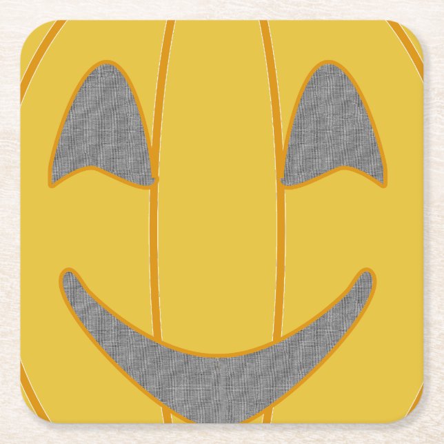 Cheerful Pumpkin Costume Design Halloween-Orange Underlägg Papper Kvadrat (Framsidan)