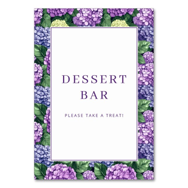 Cheerful Purple Floral Hydrangea Border Bordsnummer (Framsidan)