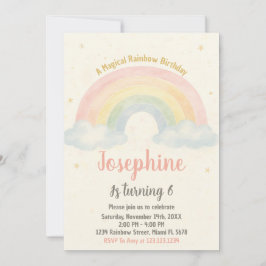 Cheerful Rainbow Birthday-inbjudan Inbjudningar