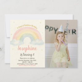 Cheerful Rainbow Birthday-inbjudan Inbjudningar