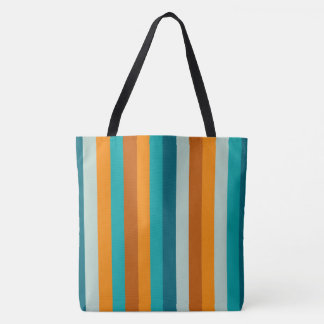 Cheerful Rand Mönster Aqua och Orange Tygkasse