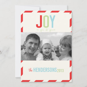 Cheerful Red Rand Photo jul Card Julkort