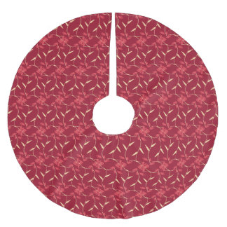 Cheerful Regal Blommigt Red Julgransmatta Borstad Polyester