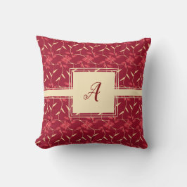 Cheerful Regal Blommigt Red Monogram Kudde