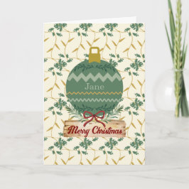 Cheerful Regal Floral Ivory Holiday Card Tack Kort