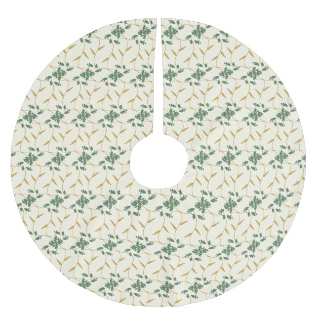 Cheerful Regal Floral Ivory Julgransmatta Borstad Polyester (Framsidan)