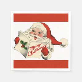 Cheerful Retro Santa Red Pappersservett