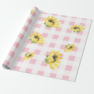 Cheerful Rosa Gingham Sunsun Baby Shower Presentpapper