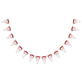 Cheerful Santa Ansikte-julbunten Flaggor