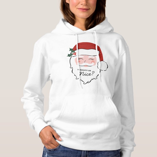 Cheerful Santa Ansikte | Naughty eller Nice? T-Shi T Shirt (Framsida)