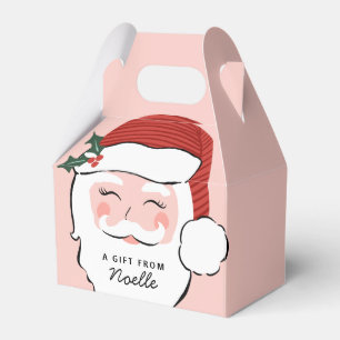 Cheerful Santa Ansikte Rosa Julfavoritruta Presentaskar