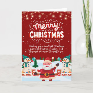 Cheerful Santa Holiday Greeting Card Helgkort