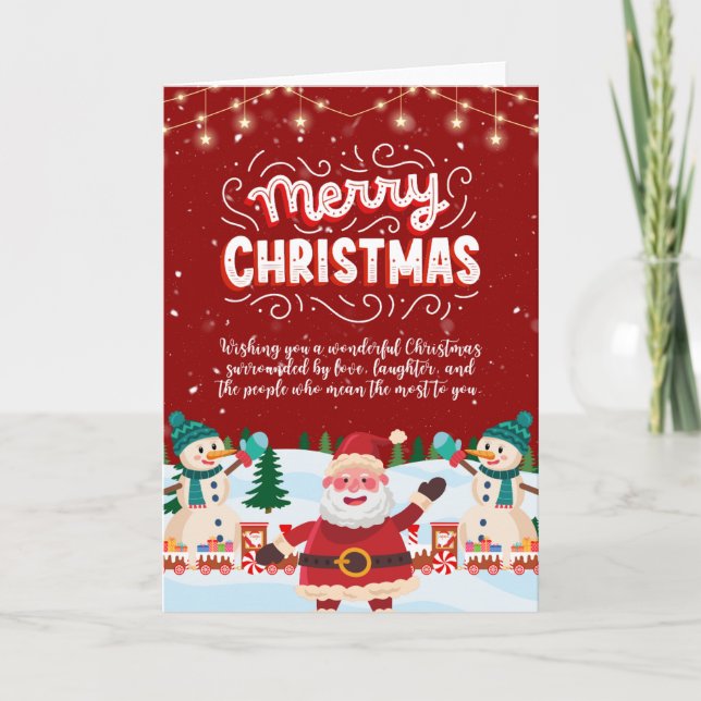 Cheerful Santa Holiday Greeting Card Helgkort (Framsida)