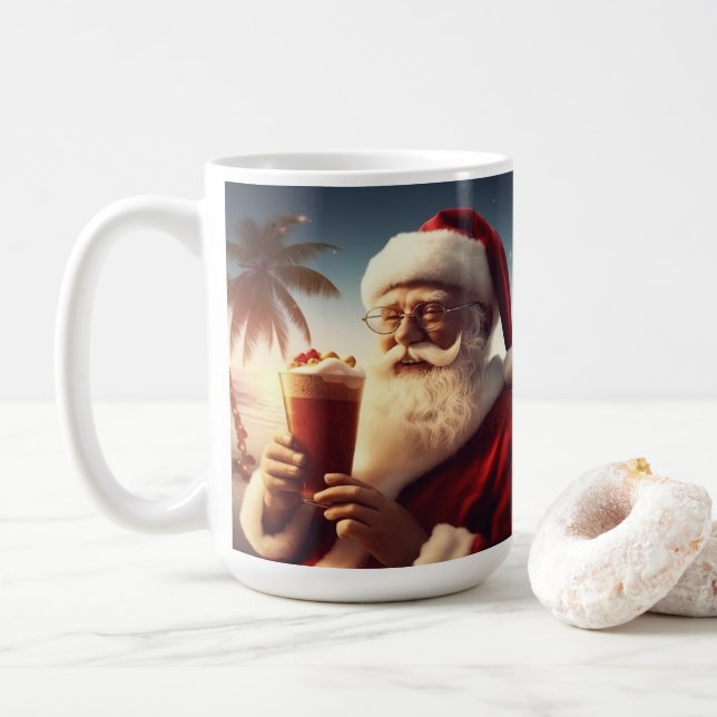 Cheerful Santa-julen i juli Kaffemugg (Med munk)