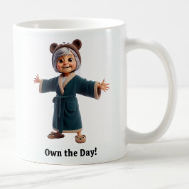 Cheerful Senior Citizen i en Mysigt Robe Kaffemugg
