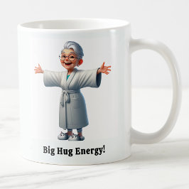 Cheerful Senior Citizen i en Mysigt Robe Kaffemugg