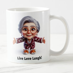 Cheerful Senior Citizen in Mysigt Attire Kaffemugg