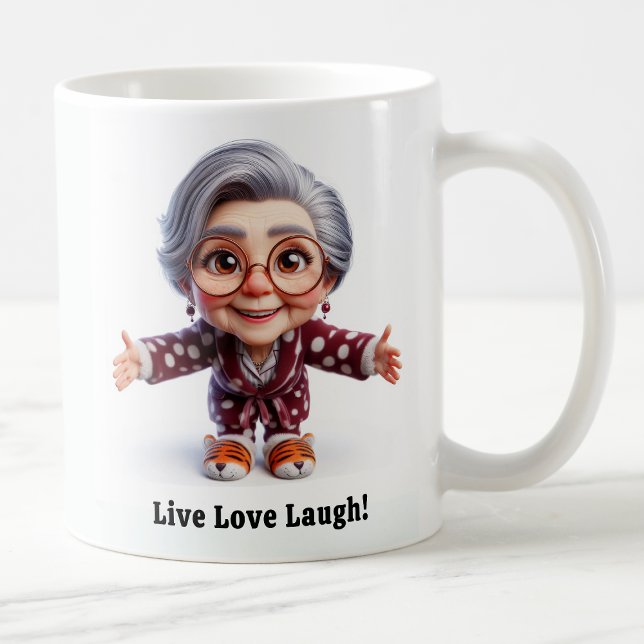 Cheerful Senior Citizen in Mysigt Attire Kaffemugg (Skapare uppladdad)