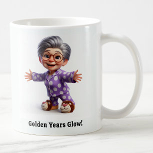 Cheerful Senior Citizen in Mysigt Attire Kaffemugg
