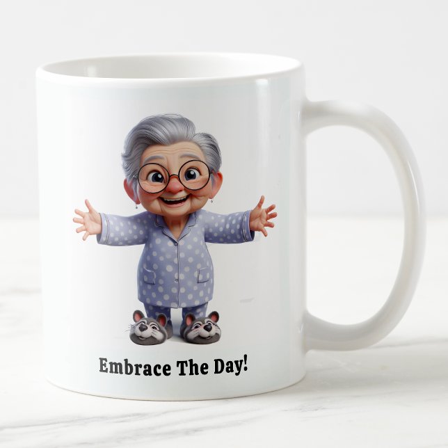 Cheerful Senior Citizen in Mysigt Attire Kaffemugg (Skapare uppladdad)