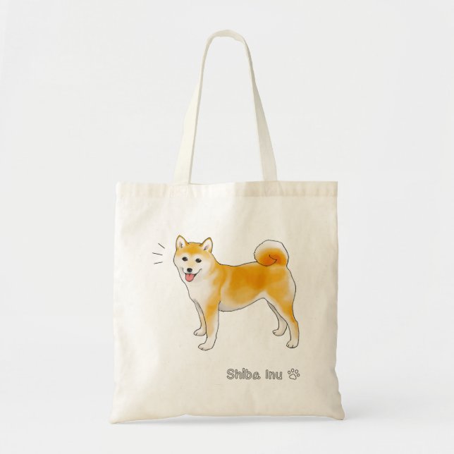 Cheerful Shiba Inu Hund Tygkasse (Framsidan)