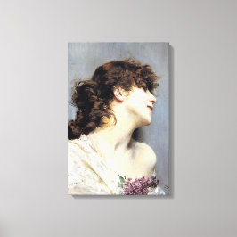Cheerful Smiling Young Woman (av Giovanni Boldini) Canvastryck