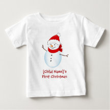 Cheerful Snögubbe Baby Första julskirt