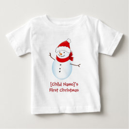 Cheerful Snögubbe Baby Första julskirt Tee