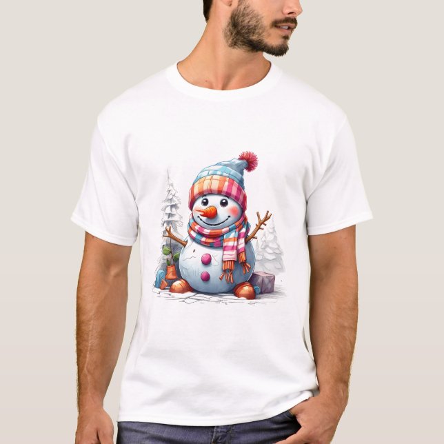 Cheerful Snögubbe Chuckles Top T Shirt (Framsida)