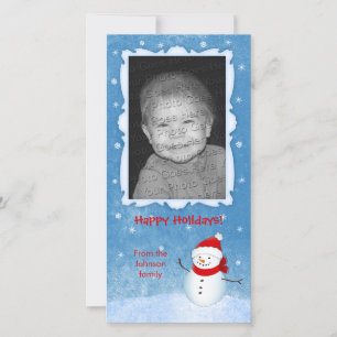 Cheerful Snögubbe Helgdag Card Julkort