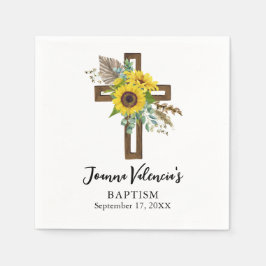 Cheerful Solros Rustic Boho Mörk Wooden Kor Pappersservett