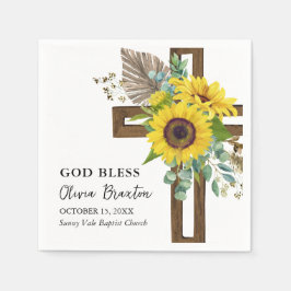 Cheerful Solrosrustic Summer Boho Baptism Pappersservett