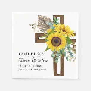 Cheerful Solrosrustic Summer Boho Baptism Pappersservett