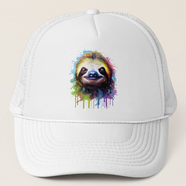 Cheerful Splatter Sloth Keps (Framsida)
